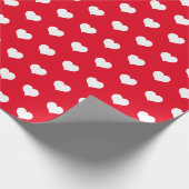 かわいい赤い白いハートバレンタインデーのパターン愛 ラッピングペーパー (角)