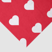 かわいい赤い白いハートバレンタインデーのパターン愛 薄葉紙 (詳細)