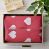 かわいい赤い白いハートバレンタインデーのパターン愛 薄葉紙 (ギフト)