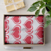 かわいい赤い白いハートバレンタインデーのパターン愛 薄葉紙 (ギフト)