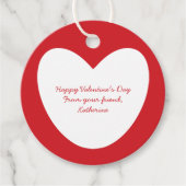 かわいい赤い白いハート教室バレンタインデー フェイバータグ (正面)