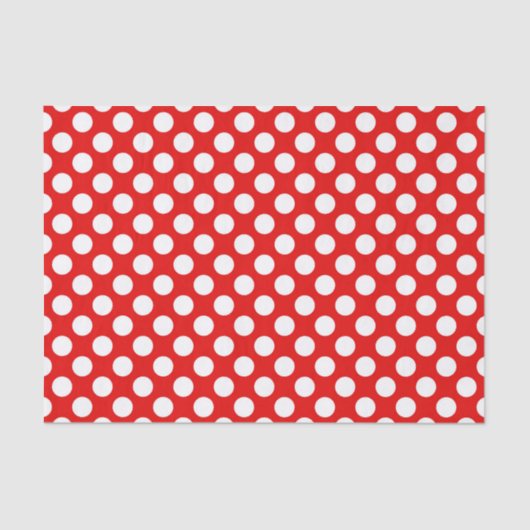 かわいい赤い白い水玉模様パターンパーティー 薄葉紙 (正面)