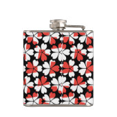 かわいい赤い白い花模様 フラスク (裏面)