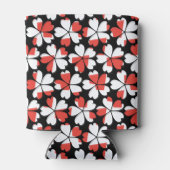 かわいい赤い白い花模様 缶クーラー (裏面)