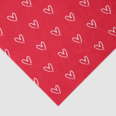 かわいい赤い白ハートバレンタインデーのパターン愛T 薄葉紙 (詳細)