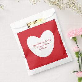 かわいい赤い白ハートバレンタインデー教室 フェイバーバッグ