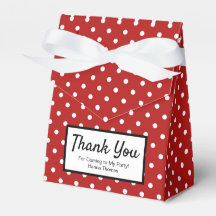 かわいい赤い白水玉模様誕生日パーティーの好意ボックス
