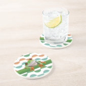 かわいい赤い目のツリーカエル幾何カラフル物 コースター (側面)