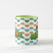 かわいい赤い目のツリーカエル幾何カラフル物 マグカップ (中央)