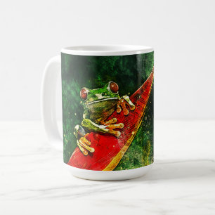 かわいい赤い目コスタリカの木のカエル芸術的 コーヒーマグカップ