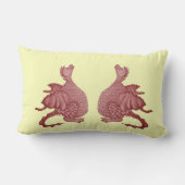 かわいい赤い竜の神秘とファンタジー ランバークッション (裏面)