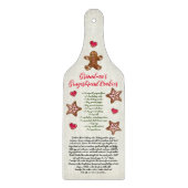 かわいい赤い緑のおばあちゃんのクリスマスクッキーレシピ カッティングボード (正面)