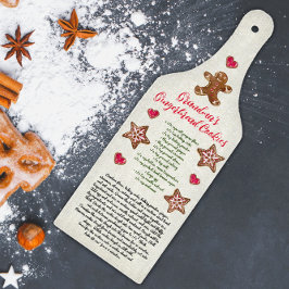 かわいい赤い緑のおばあちゃんのクリスマスクッキーレシピ カッティングボード