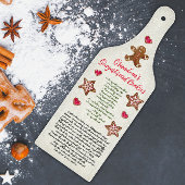 かわいい赤い緑のおばあちゃんのクリスマスクッキーレシピ カッティングボード