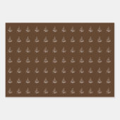 かわいい赤い緑の白いクリスマスツリーのパターンギフト ラッピングペーパーシート (正面)