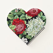 かわいい赤い花のカスタムパーソナライズ ノートブック (裏面)