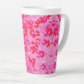 かわいい赤い花 カフェラテマグ (右アングル)