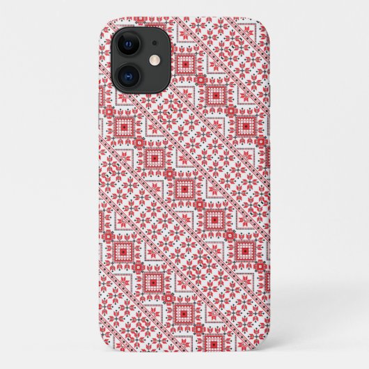 かわいい赤い装飾ウクライナパターンデザイン Case-Mate iPhoneケース (裏面)