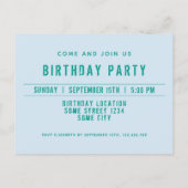 かわいい赤い車の少年の誕生日パーティー インビテーションポストカード (裏面)