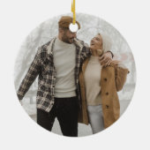 かわいい赤い車クリスマスツリー初めてのクリスマス セラミックオーナメント (裏面)