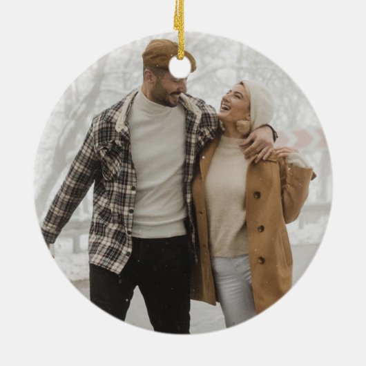 かわいい赤い車クリスマスツリー初めてのクリスマス セラミックオーナメント (裏面)