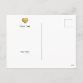 かわいい赤い金ゴールドハートラブタイポグラフィバレンタインデー シーズンポストカード (裏面)