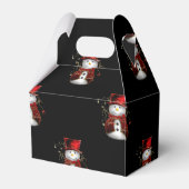 かわいい赤い雪だるまクリスマス フェイバーボックス (裏面サイド)