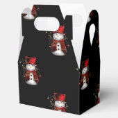 かわいい赤い雪だるまクリスマス フェイバーボックス (オープン)