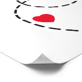 かわいい赤い飛ぶてんとう虫の子供部屋のポスター ポスター (角)