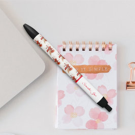 かわいい赤い飛んでいる妖精ガーリーファンタジー 黒ボールペン