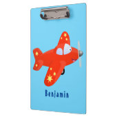 かわいい赤い飛行機飛んでいる漫画イラストレーション クリップボード (左)