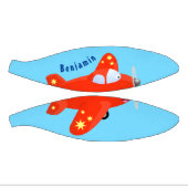 かわいい赤い飛行機飛んでいる漫画イラストレーション ミニバスケットボール (パネル)