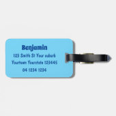 かわいい赤い飛行機飛んでいる漫画イラストレーション ラゲッジタグ (裏面横)