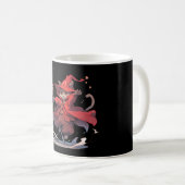 かわいい赤い魔法使い猫ヒーロー コーヒーマグカップ (正面右)