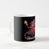 かわいい赤い魔法使い猫ヒーロー コーヒーマグカップ (正面左)