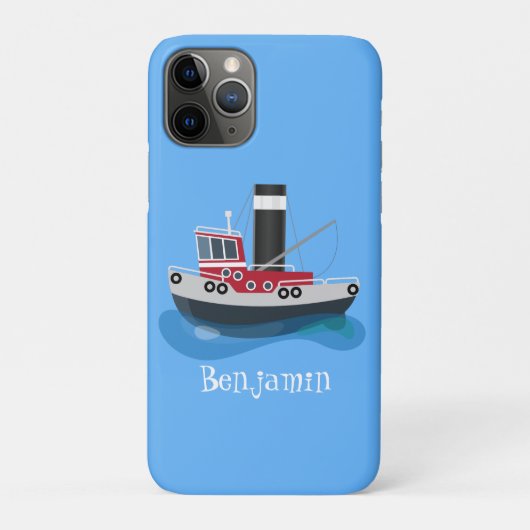 かわいい赤い魚釣りトラウラーボート漫画イラストレーション Case-Mate iPhoneケース (裏)