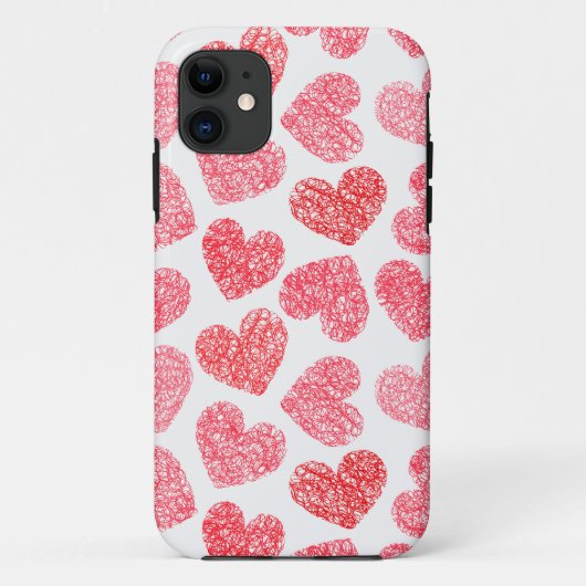 かわいい赤い鳩ハートバレンタインデーのパターン Case-Mate iPhoneケース (裏面)