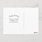 かわいい赤い鶏の顔の写真の誕生日 ポストカード (裏面)