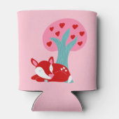 かわいい赤い鹿のバレンタインデーパーソナライズされた 缶クーラー (裏面)