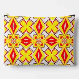 かわいい赤い黄色の白いトレンディークラシックパターン アクセサリーポーチ