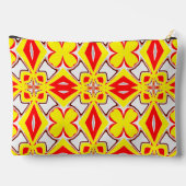 かわいい赤い黄色の白いトレンディークラシックパターン アクセサリーポーチ (裏面)