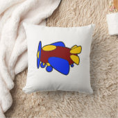 かわいい赤い黄色の青い飛行機の漫画子供へ クッション (ブランケット)