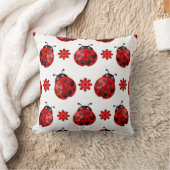 かわいい赤い黒いテンジウムシ虫 |バグ装飾用クッション クッション (ブランケット)