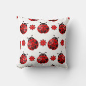 かわいい赤い黒いテンジウムシ虫 |バグ装飾用クッション クッション (正面)
