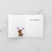 かわいい赤い鼻のトナカイ - 楽しいクリスマスを！ カード (内部)