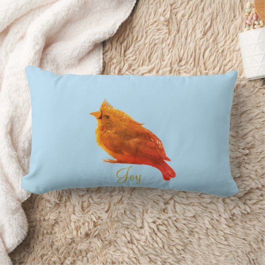 かわいい赤い(鳥)ショウジョウコウカンチョウ鳥 ランバークッション (ブランケット)