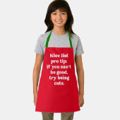 かわいい赤おもしろいと緑のクリスマスの子供たち エプロン (インサイチュ)