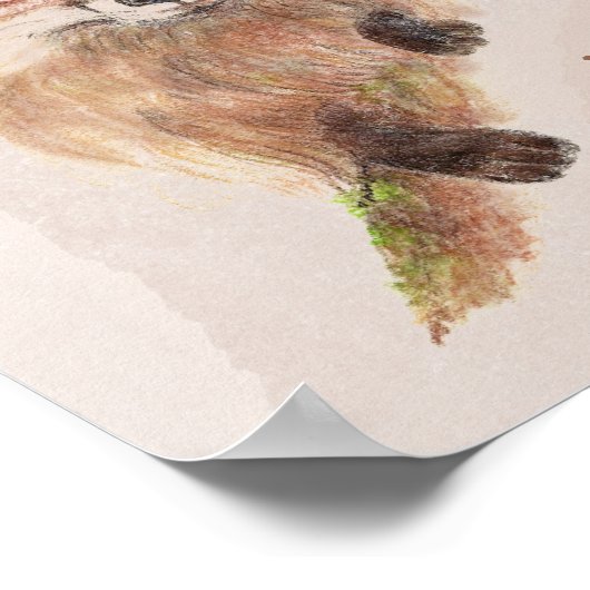 かわいい赤おもしろいキツネFoxs引用文 ポスター (角)