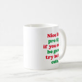 かわいい赤おもしろい緑のクリスマス コーヒーマグカップ (正面右)