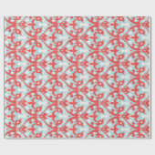 かわいい赤およびターコイズのイカットの種族パターン ラッピングペーパー (フラット)